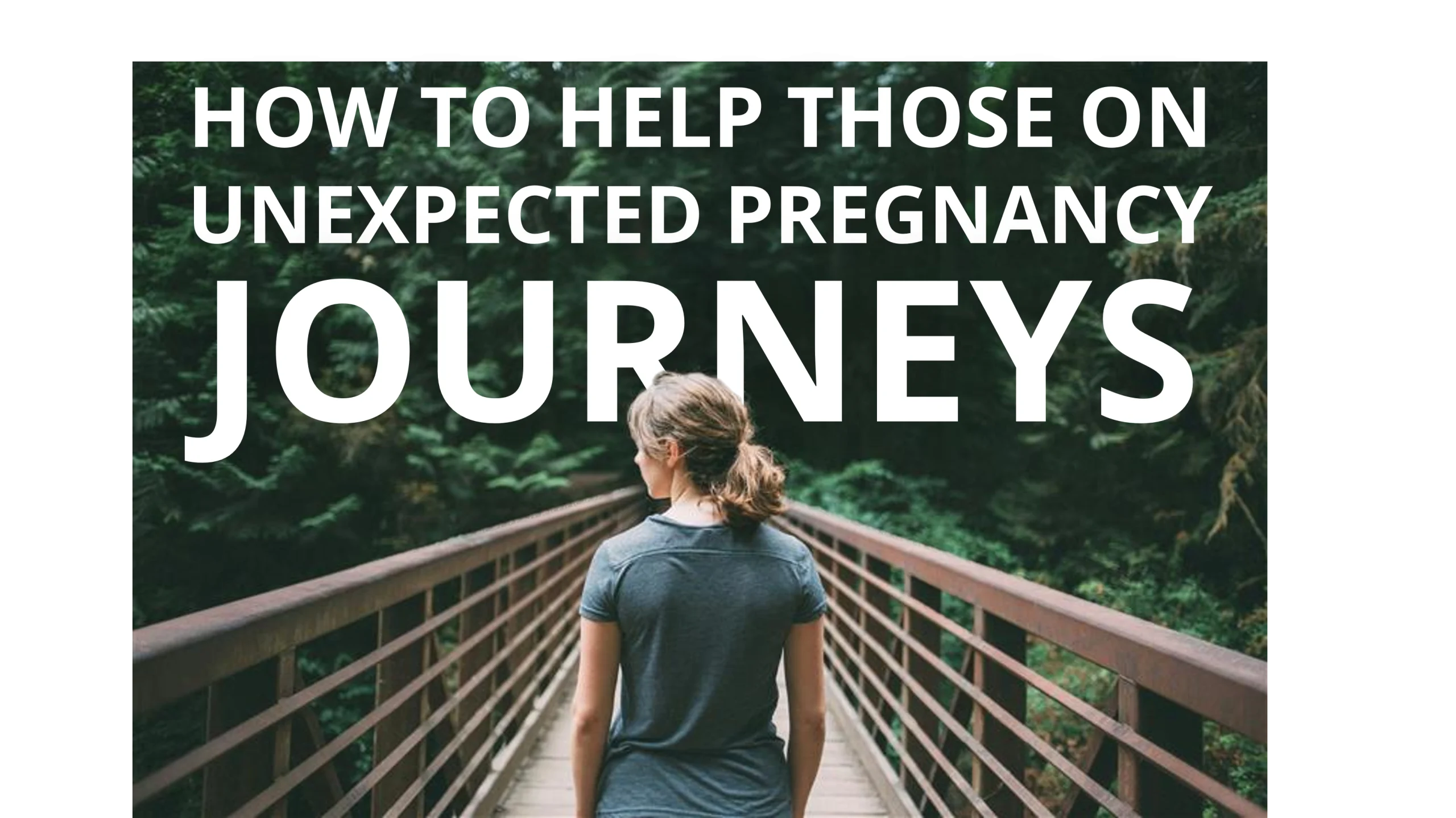 clickable image of a woman walking from behind, labelled "How to help those on unexpected pregnancy journeys"